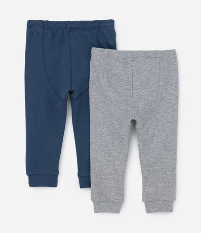 Kit 02 Pantalones Básicos Infantiles en Suedine con Puños Largos - Talle 0 a 18 meses 7
