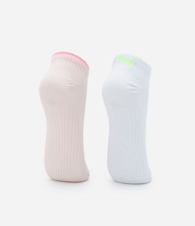 Kit 02 Medias Caña Corta Texturizadas con Estampa Puma 3