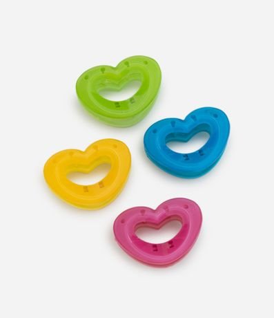 Kit 04 Pinzas para el Pelo Infantil en Formato Corazón - Talle U