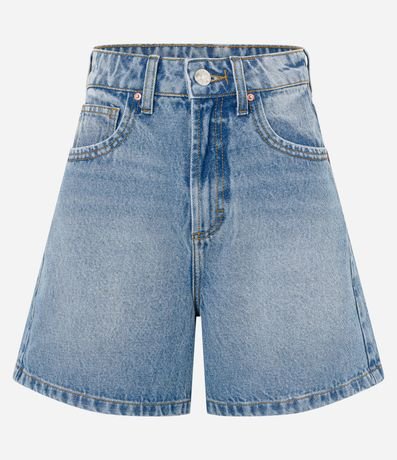 Short Mom Cintura Alta en Jeans Dirty Washed con Bolsillos 4