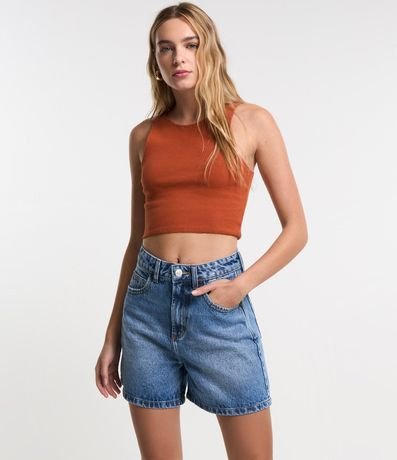 Short Mom en Jeans con Tiro Alto