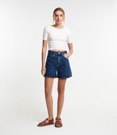 Short Mom en Jeans con Tiro Alto