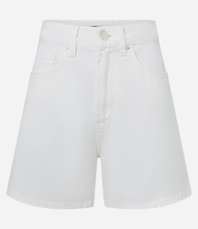 Short Mom Tiro Alto en Sarga con Bolsillos 4