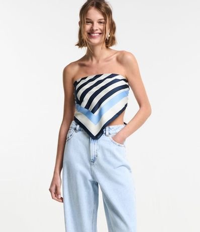 Pantalón Wide Leg en Jeans con Tiro Alto y Bolsillos 2