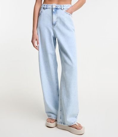 Pantalón Wide Leg en Jeans con Tiro Alto y Bolsillos 3