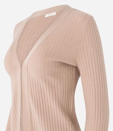Cardigan Alargado en Tricot con Textura Acanalada 2