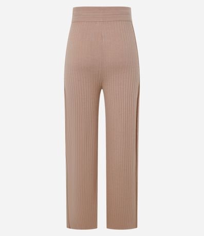 Pantalón recto Cintura Alta en Punto Canelado con Lazo 8