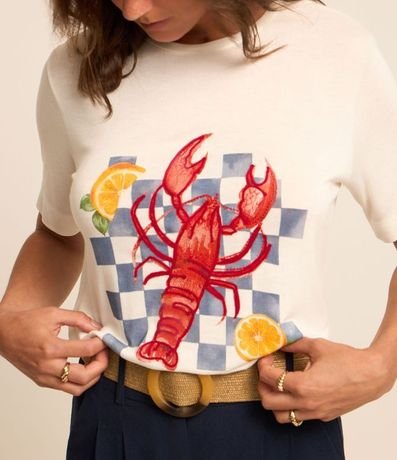 Remera en Viscosa con Estampa de Langosta 1