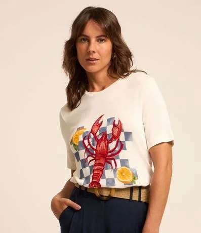 Remera en Viscosa con Estampa de Langosta 2