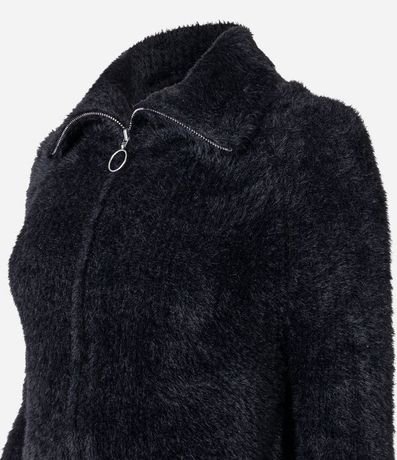 Cardigan en Punto Peludito con Cremallera Delantero 8