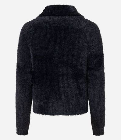 Cardigan en Punto Peludito con Cremallera Delantero 9