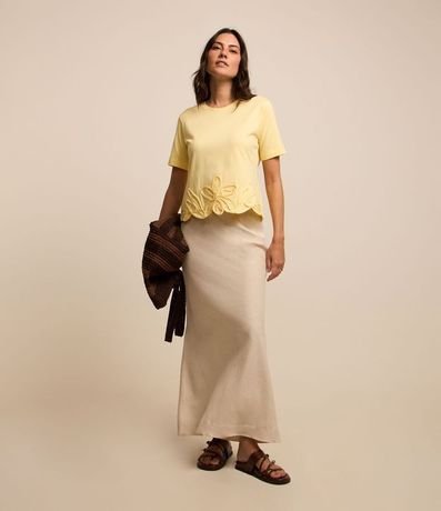 Blusa en Algodón con Flores Bordadas en el Bajo 2