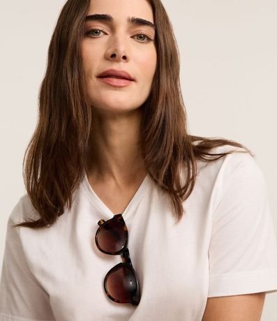 Blusa T-Shirt en Algodón con Bordado en la Terminación 4