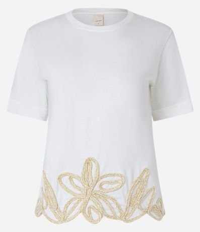 Blusa T-Shirt en Algodón con Bordado en la Terminación 5