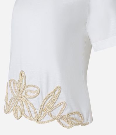 Blusa T-Shirt en Algodón con Bordado en la Terminación 6