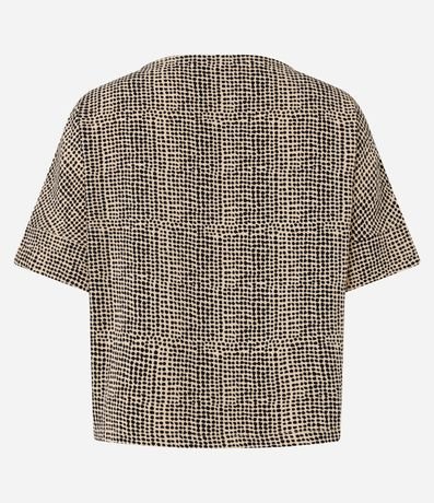 Blusa Manga Corta en Crepé Estampa Animal Print con Detalles Delanteros 7