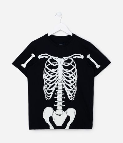 Remera Infantil con Estampa de Esqueleto Brilla en la Oscuridad - Talle 5 a 14 años 2