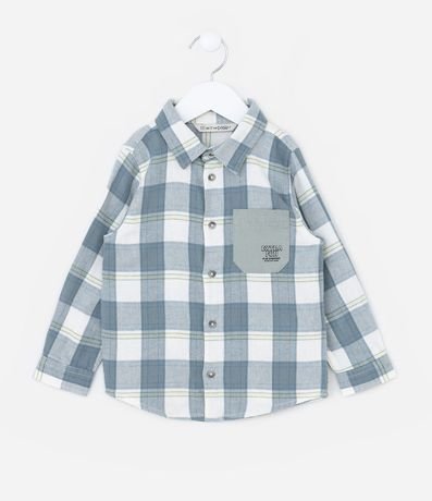 Camisa Infantil en Franela con Estampa de Cuadros - Talle 1 a 5 años