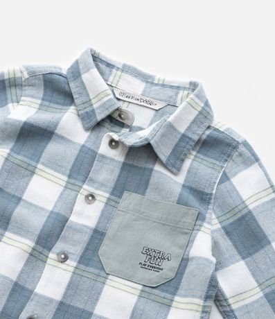 Camisa Infantil en Franela con Estampa de Cuadros - Talle 1 a 5 años 6