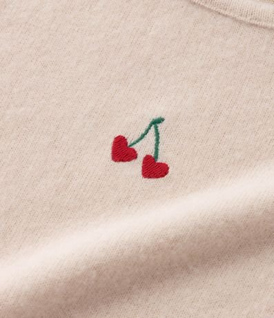 Conjunto Infantil en Punto con Bordado de Cereza y Pantalón Flare - Talle 1 a 5 años 9