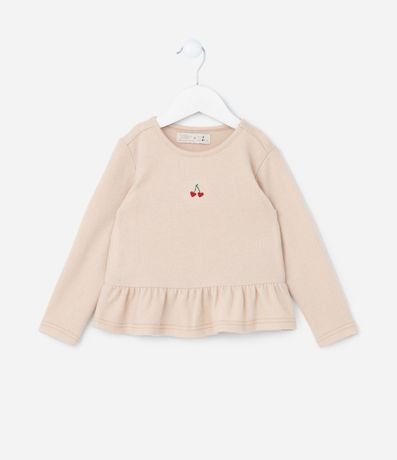 Conjunto Infantil en Punto con Bordado de Cereza y Pantalón Flare - Talle 1 a 5 años 2