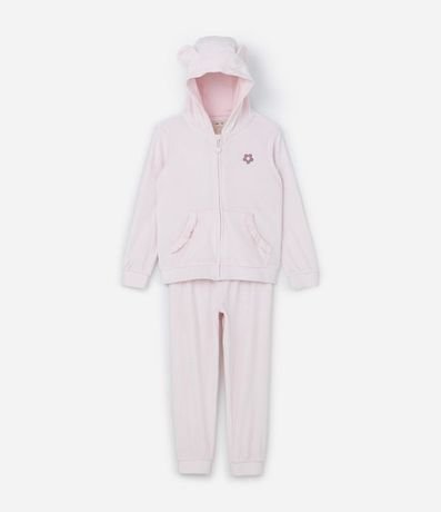 Conjunto Infantil en Plush con Bordado de Mariposa - Talle 1 a 5 años