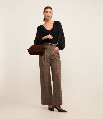 Blusa en Punto con Escote V y Manga Larga Amplia 2