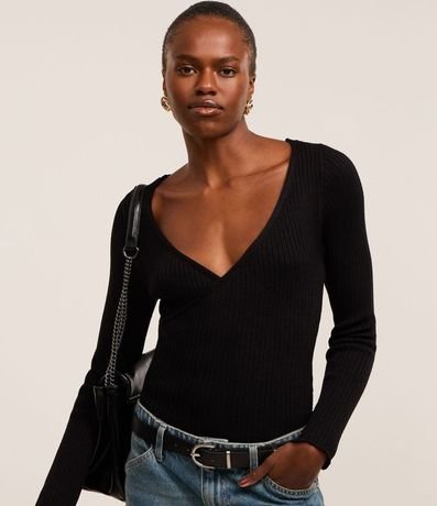 Blusa en Viscosa con Escote V Traspasado 1