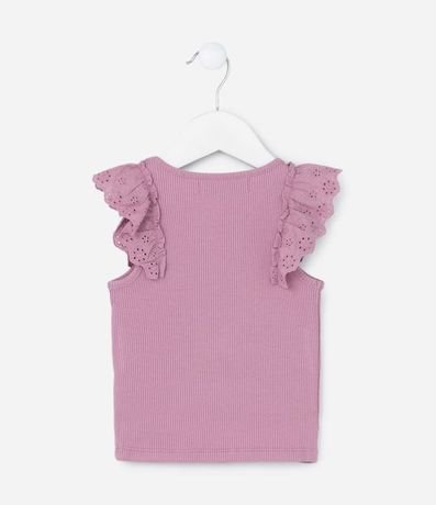 Musculosa Infantil en Rib con Volado en Broderie - Talle 1 a 5 años 4