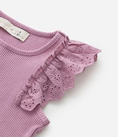 Musculosa Infantil en Rib con Volado en Broderie - Talle 1 a 5 años 7