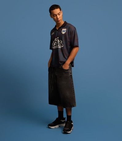 Bermuda Jorts Super Baggy en Jeans con Cinturón Lazo 2