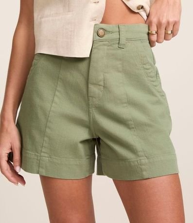 Short Cintura Alta en Sarga con Costura Aparente 3