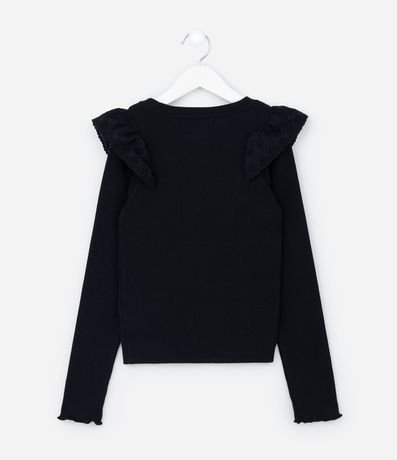 Blusa Infantil en Rib con Volados - Talle 5 a 14 años 2