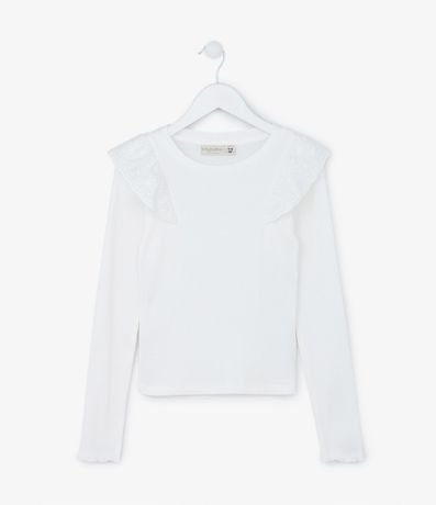 Blusa Infantil en Rib con Volados - Talle 5 a 14 años