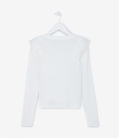Blusa Infantil en Rib con Volados - Talle 5 a 14 años 2
