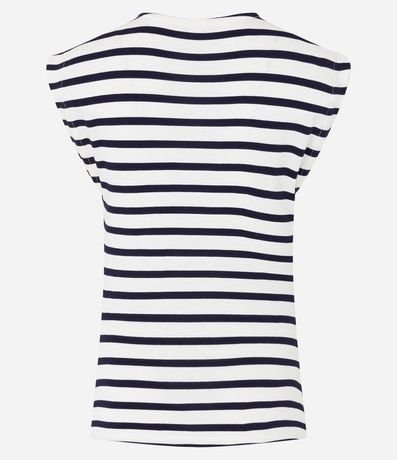 Blusa sin Manga en Algodón Rayado con Fruncido 6