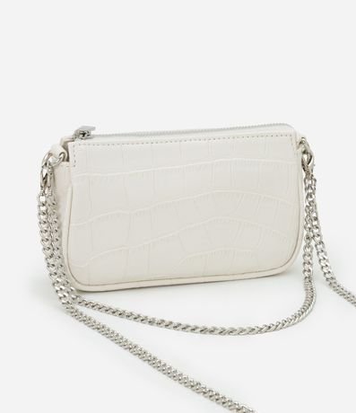 Cartera Baguette Pequeña en PU con Textura Croco con Asa Corta 3