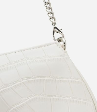 Cartera Baguette Pequeña en PU con Textura Croco con Asa Corta 5