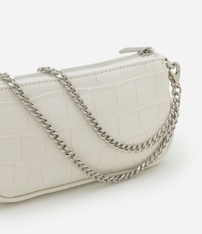 Cartera Baguette Pequeña en PU con Textura Croco con Asa Corta 6