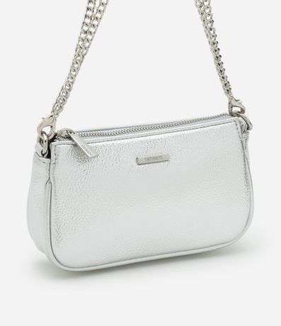 Cartera Baguette Pequeña en PU Metalizada en Floater con Asa Corta y Larga 2