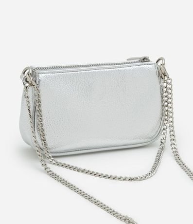 Cartera Baguette Pequeña en PU Metalizada en Floater con Asa Corta y Larga 4