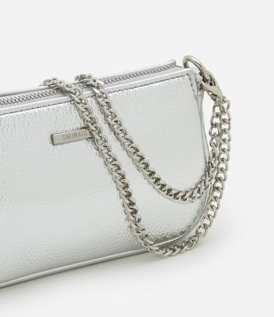 Cartera Baguette Pequeña en PU Metalizada en Floater con Asa Corta y Larga 7