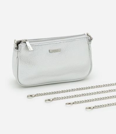 Cartera Baguette Pequeña en PU Metalizada en Floater con Asa Corta y Larga 8