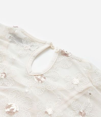 Blusa Corta Infantil en Tul con Bordado de Lentejuelas - Talle 5 a 14 años 4