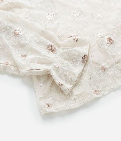 Blusa Corta Infantil en Tul con Bordado de Lentejuelas - Talle 5 a 14 años 7