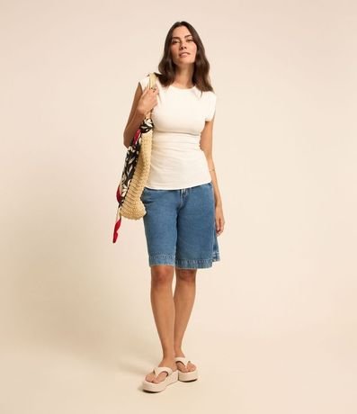 Blusa sin Manga en Algodón con Escote Canoa y Fruncidos 2