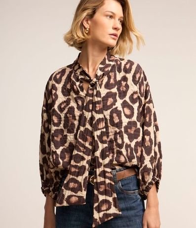Blusa en Voil con Estampa Animal Print 3