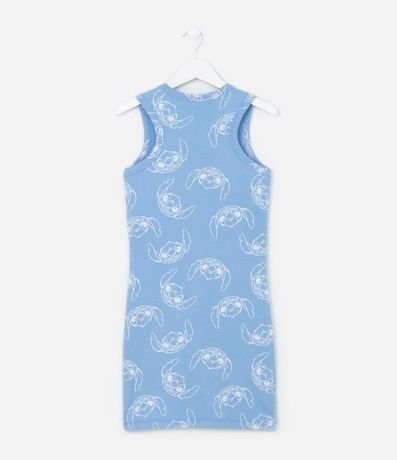 Vestido Infantil Tubito Acanalado con Estampa de Stitch - Talle 5 a 14 años 2