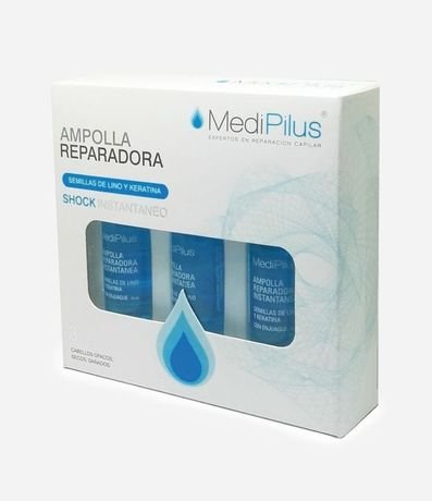 Estuche Ampollas Medipilus 12ml x 3 Semilllas de Lino y Keratina