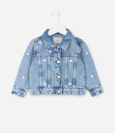 Campera Infantil Jeans con Bordado Floral - Talle 1 a 5 años